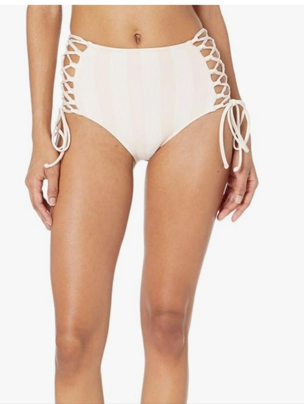 Splendid High-Waist Lace-Up Bikini Bottom Punk S